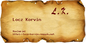 Locz Korvin névjegykártya
